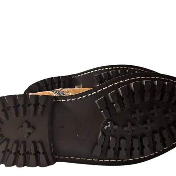 Frye Boots Russell Leather Suede Mens Tan Side Zip Lace Up FR41606 Size 8 NWOB - Picture 8 of 8